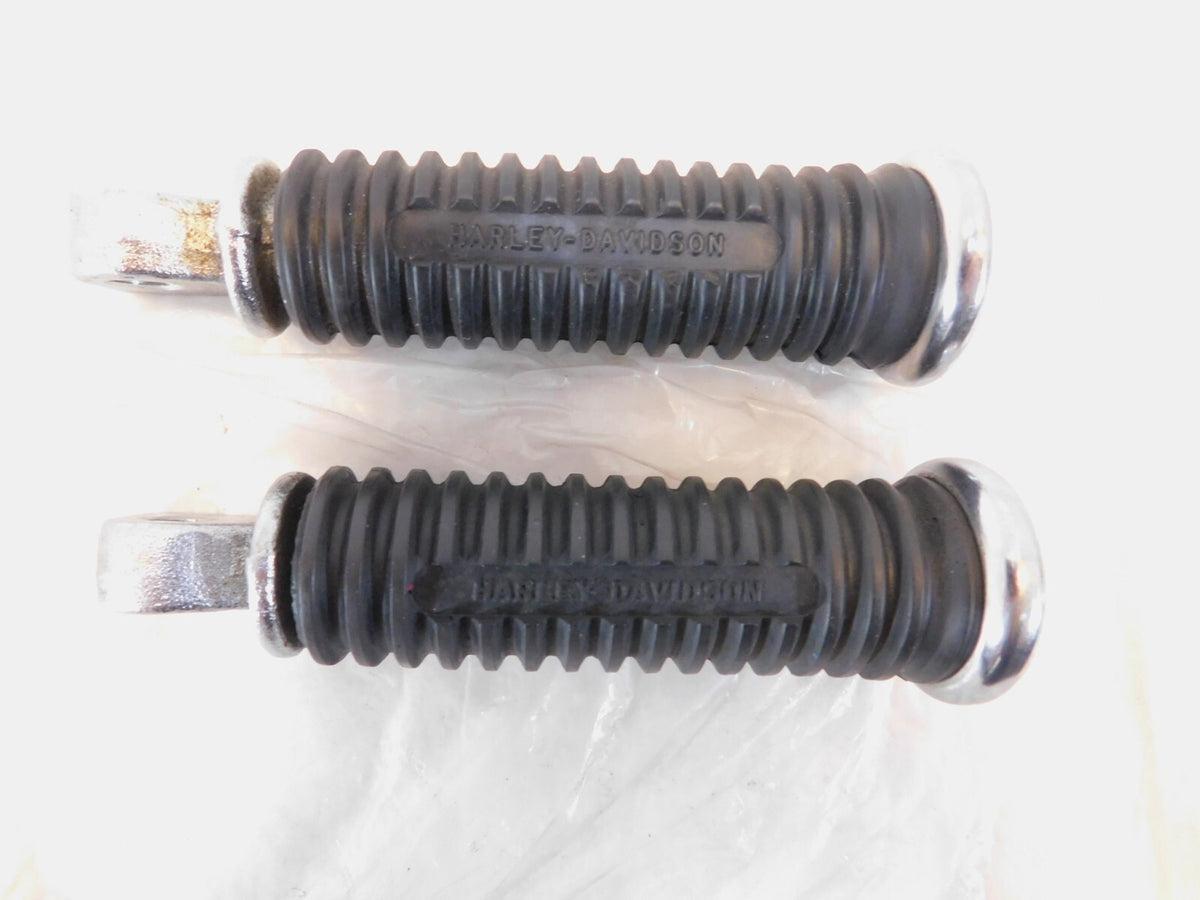 Harley Davidson FXR Dyna Sportster & Softail Black Rubber Footpegs Footrests - C3 Cycle