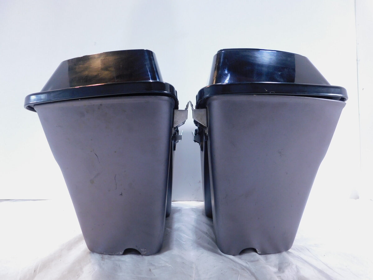 Harley Davidson Electra Glide Gray/Black Right & Left Saddlebags with Speakers - C3 Cycle