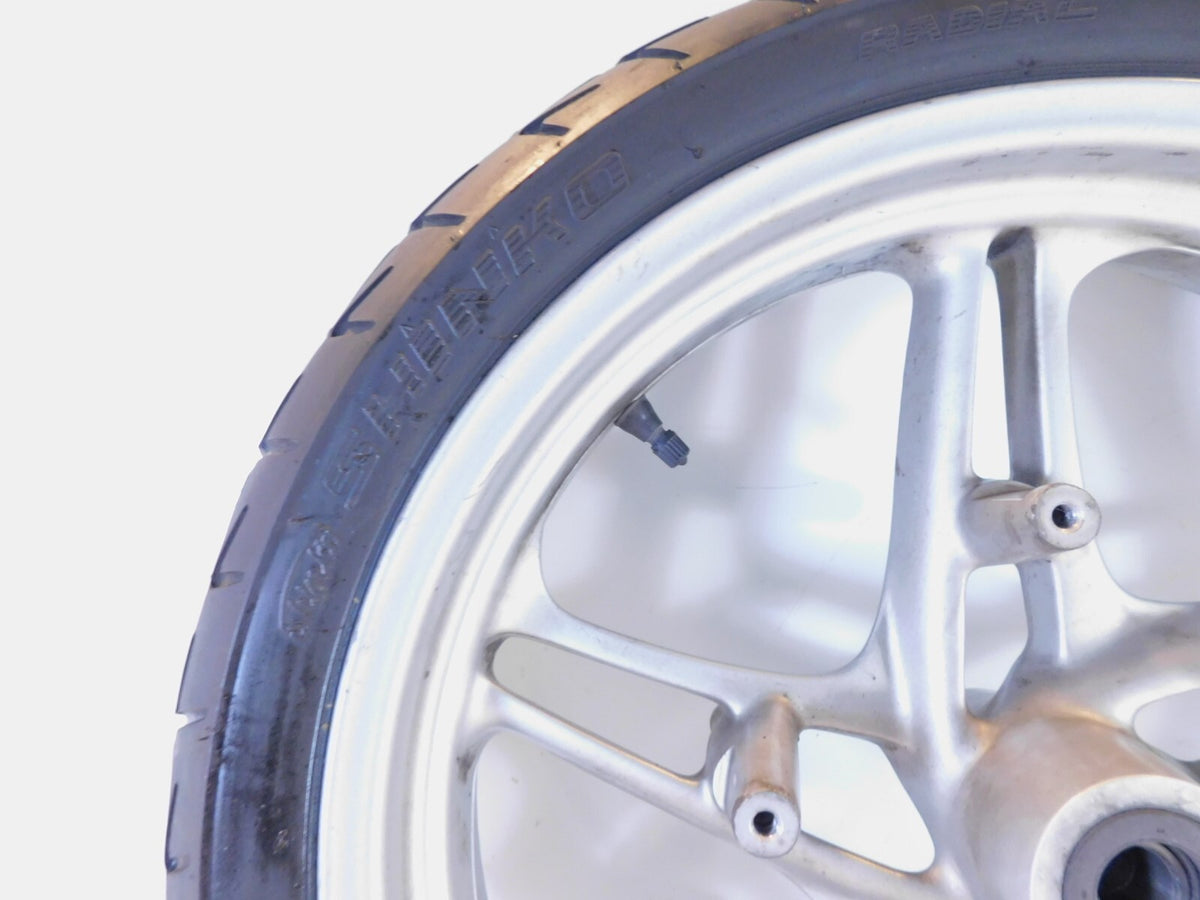 BMW K1200GT K1200RS R1100S R1150R Cast Silver Front Wheel Rim & Tire - Straight - C3 Cycle
