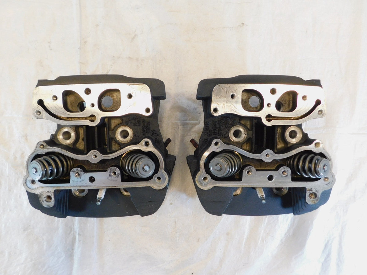 2005 Harley Davidson Softail & Dyna Black Cylinder Heads w/ Springs & Valves - C3 Cycle