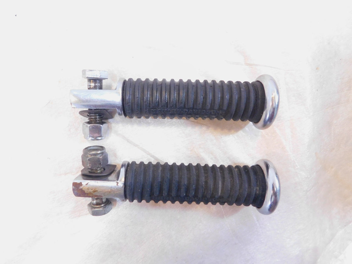 Harley Davidson FXR Dyna Sportster & Softail Black Rubber Footpegs Footrests - C3 Cycle