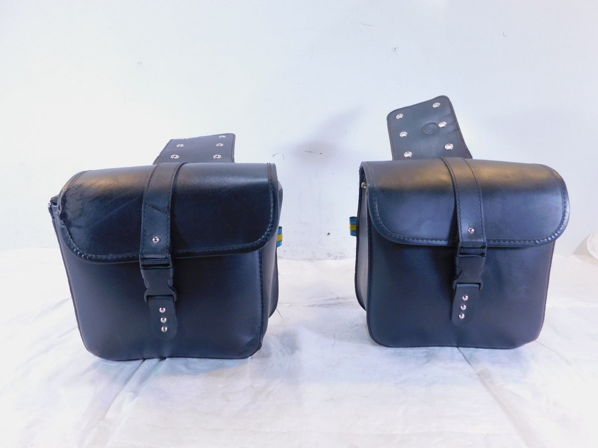 Yamaha Virago 700 XV700 Left/ Right Rear Black Dual Luggage Container Saddlebags - C3 Cycle