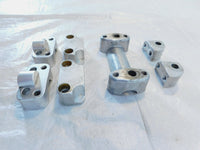 2001 01 KTM 640 LC4 Silver Handlebar Holder Clamp Brackets & Riser Inserts - C3 Cycle