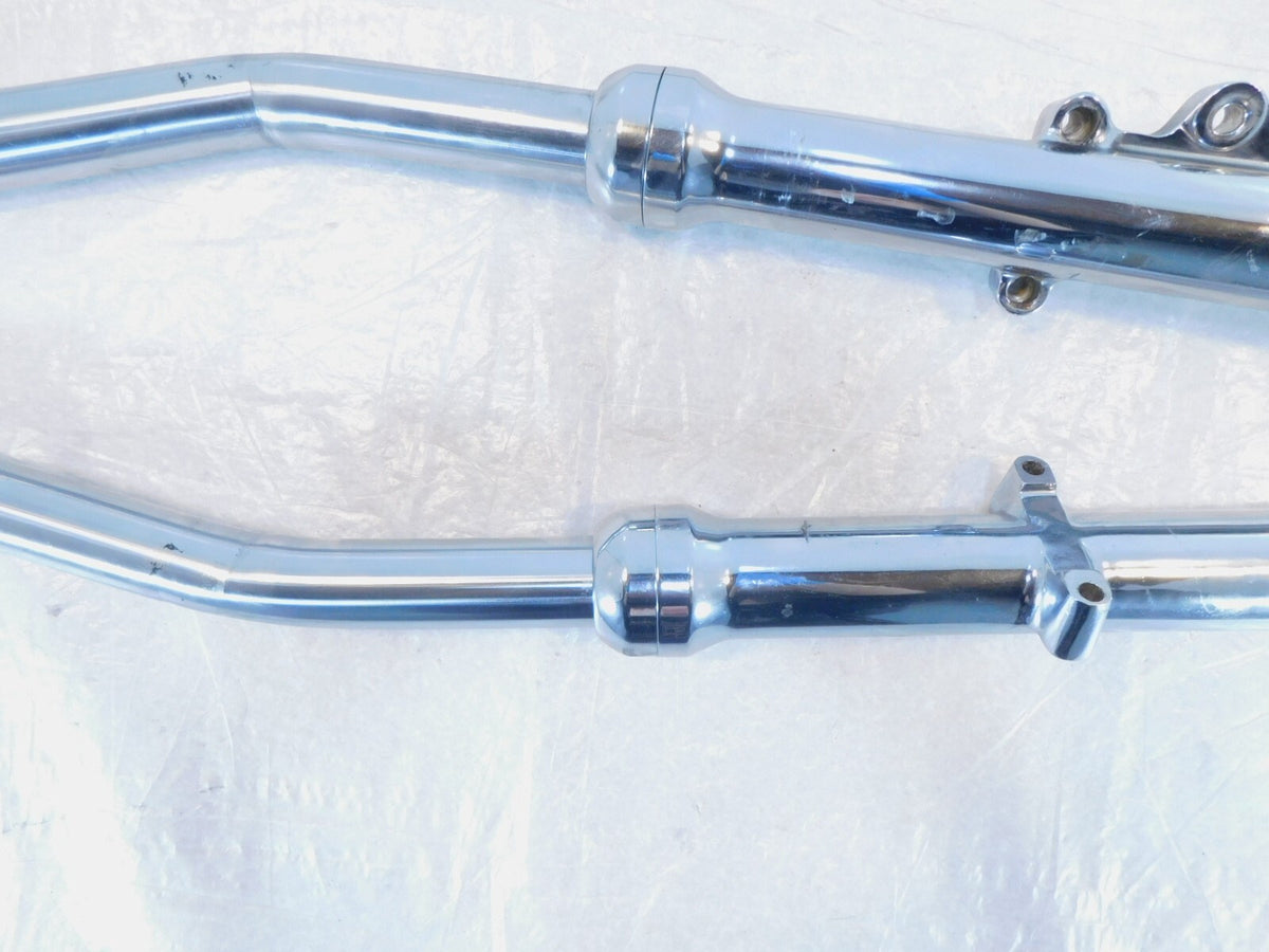 95-99 Harley Davidson Dyna Super Glide Chrome Left Right Fork Tube Shocks - Bent - C3 Cycle