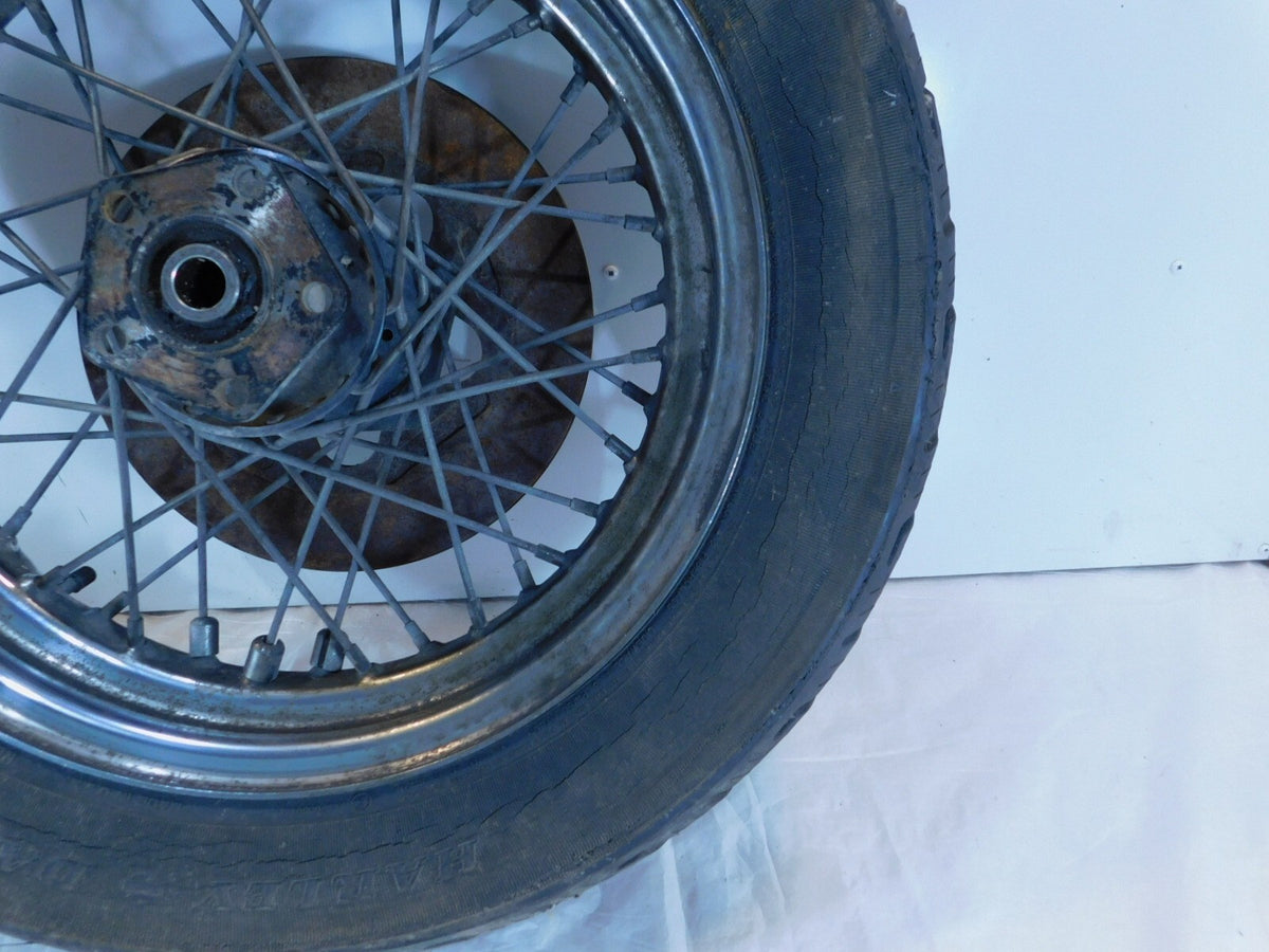 Harley Dyna Softail & Sportster 883 & 1200 Back Spoked Rear Wheel Rim & Tire - C3 Cycle