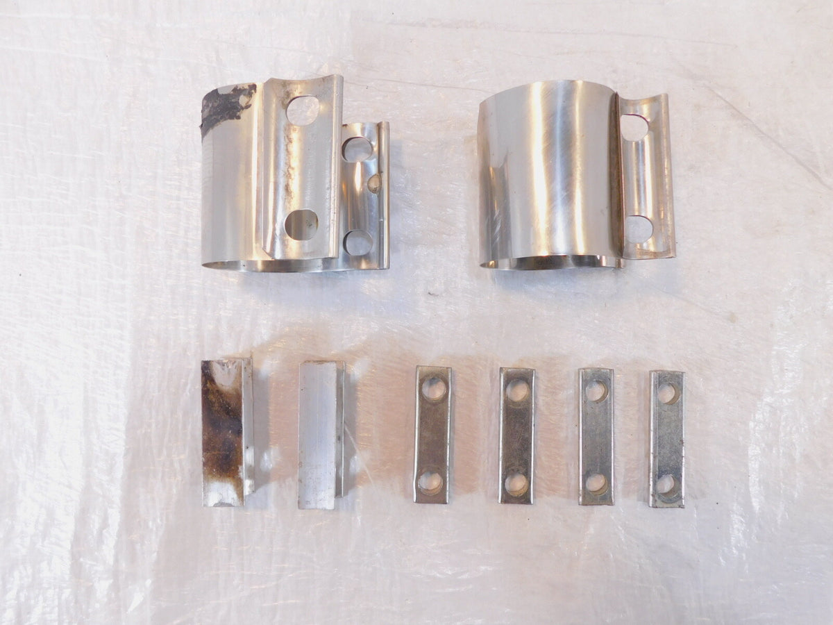 2012 BMW F800R F800 R Silver Rear Cooling Exhaust System Manifold Holder Clamps - C3 Cycle