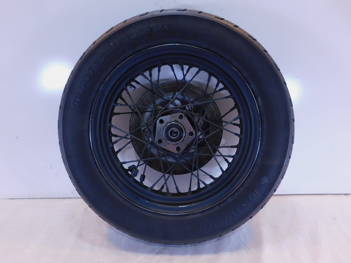 Harley Dyna Softail & Sportster 883 & 1200 Black Laced Rear Wheel Rim & Tire