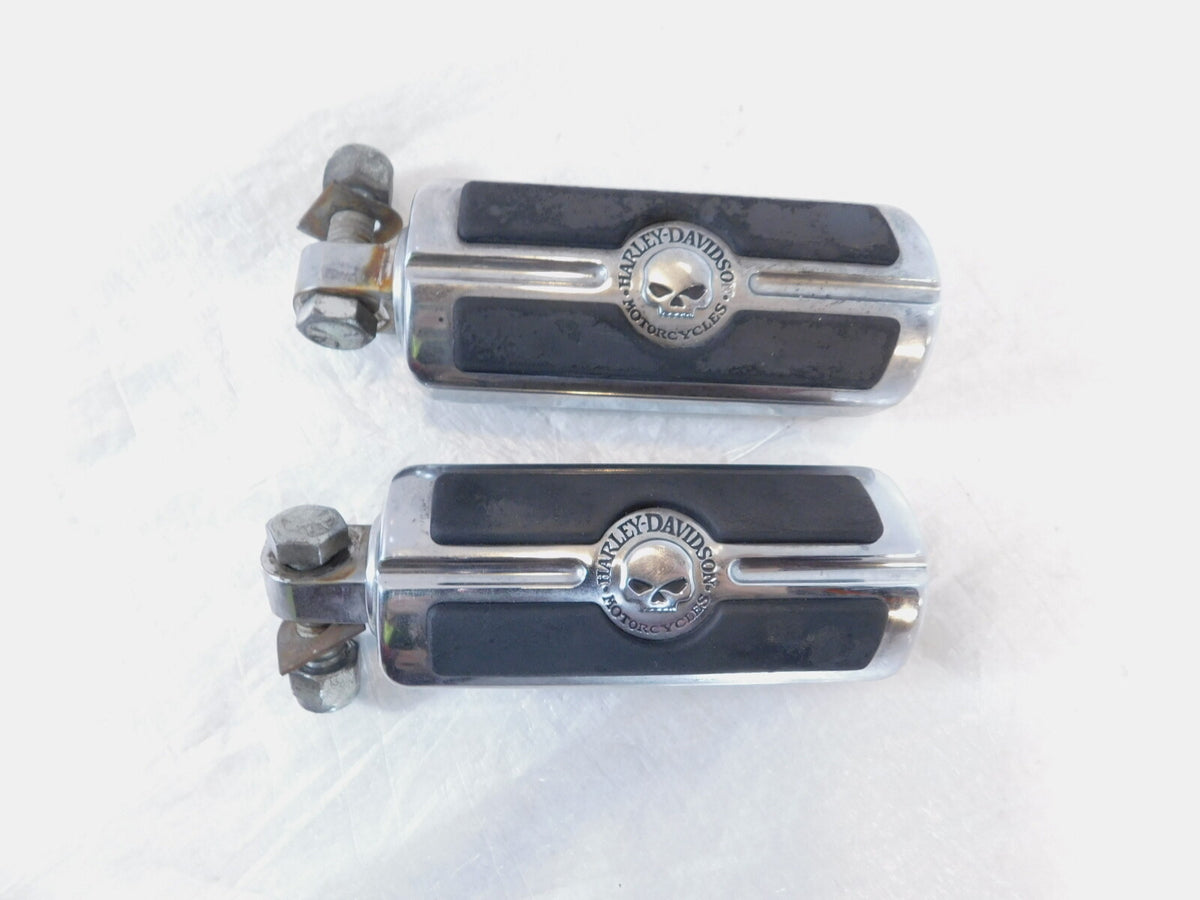 Harley Touring FXR Dyna Sportster & Softail Willie G. Skull Footpegs Footrests - C3 Cycle
