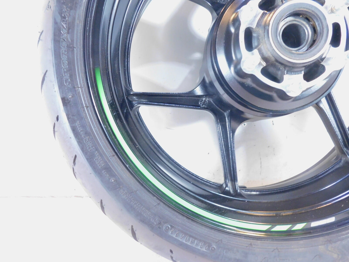 2013-2024 Kawasaki Ninja ZX6R ZX636 ABS Black Rear Wheel Rim & Tire - Bent - C3 Cycle