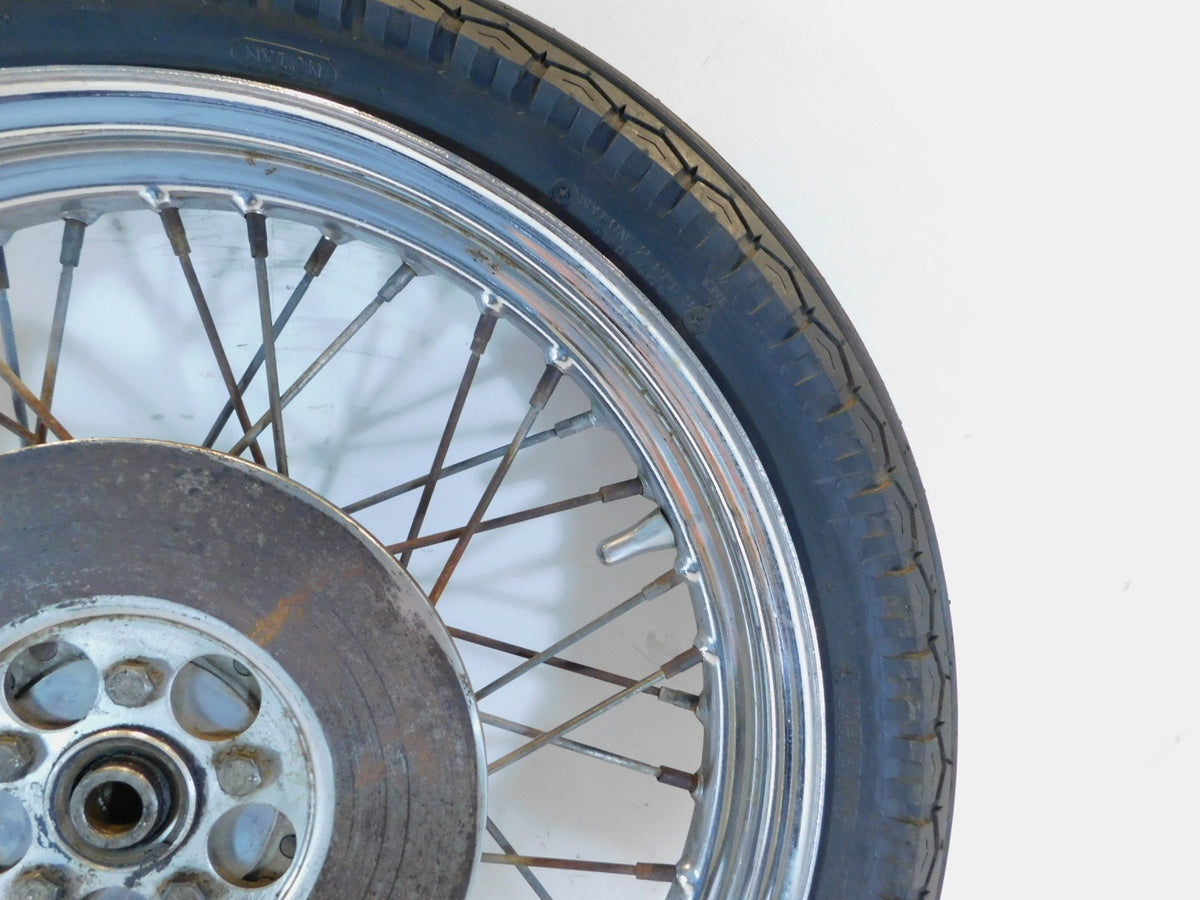 Harley Davidson XLH Ironhead Sportster 1000 Laced Spoked Front Wheel Rim & Tire - C3 Cycle