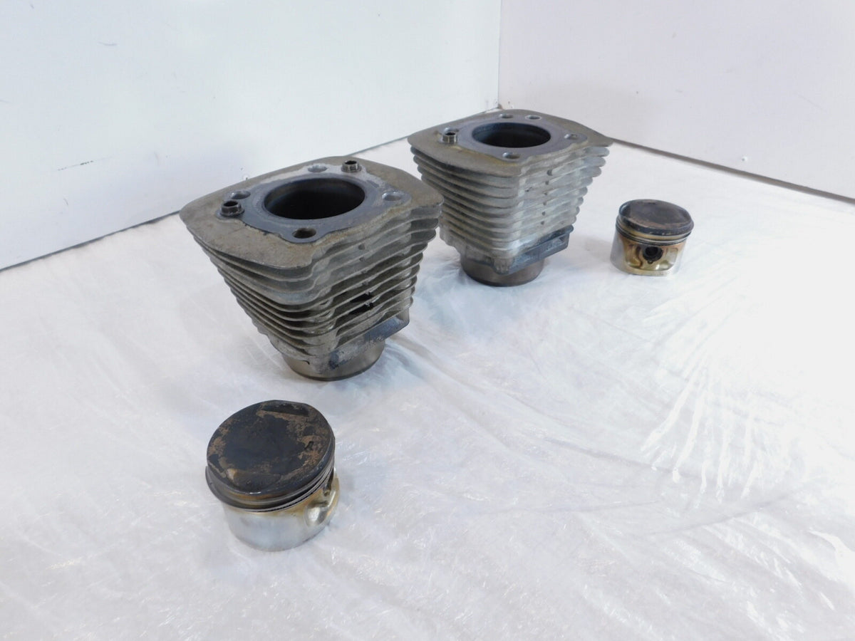 Pair Harley Davidson Sportster 883 Silver Engine Cylinder Barrel Jugs w/ Pistons
