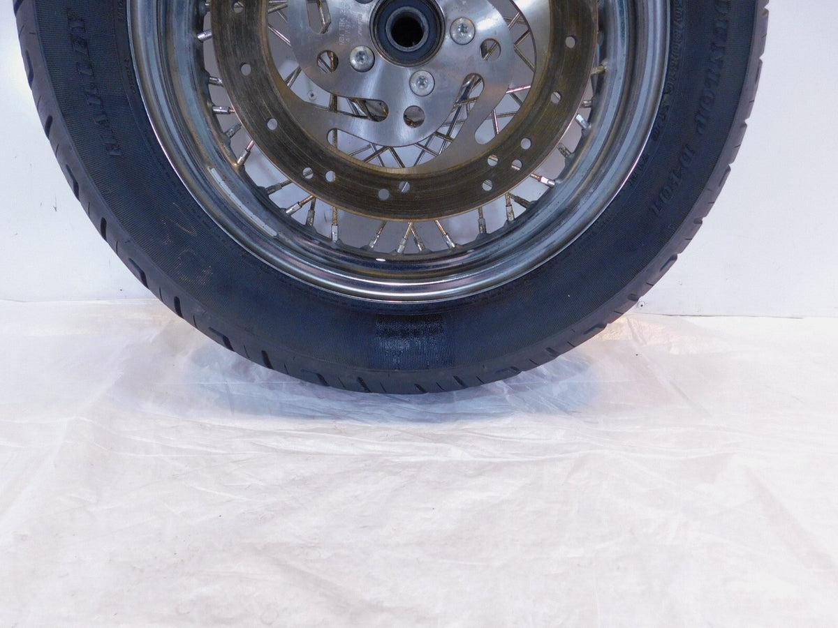 Harley Davidson Sportster 883 & 1200 Laced Rear Wheel Rim & Tire & Rotor - Bent - C3 Cycle