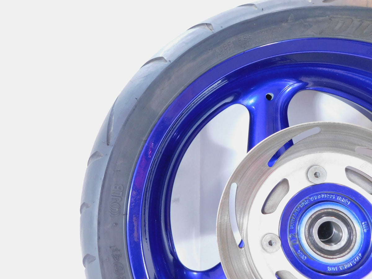 1999 Buell X1 Lightning Limited Edition Blue Cast 3 Spoke Rear Wheel Rim & Tire - C3 Cycle