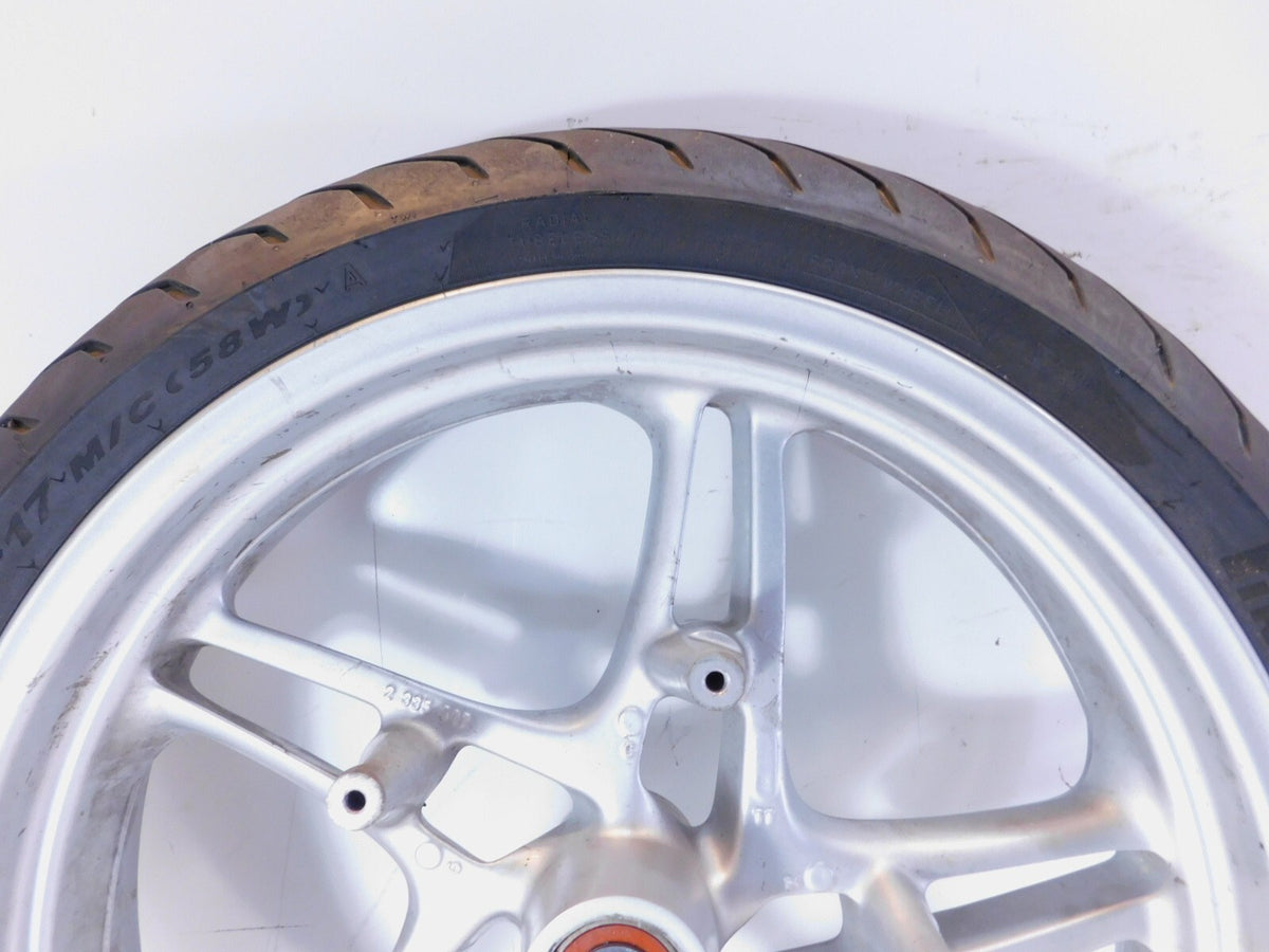 2000-2006 BMW R1150R R1150RS R1150RT Silver Front Wheel Rim & Tire 3.5x17"  Bent - C3 Cycle