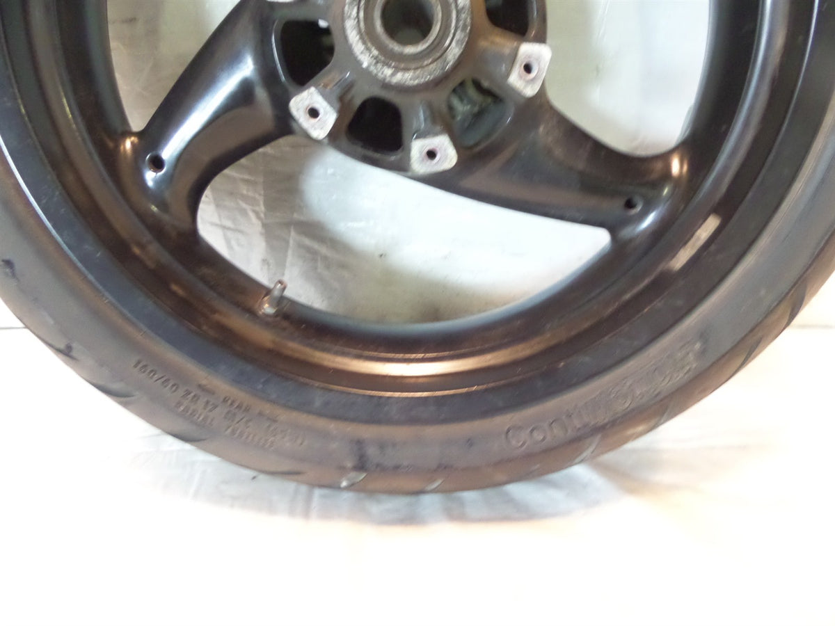 2002 & 2003 Ducati Monster 620 750 & 800 Black Rear Wheel Rim & Tire - Straight - C3 Cycle