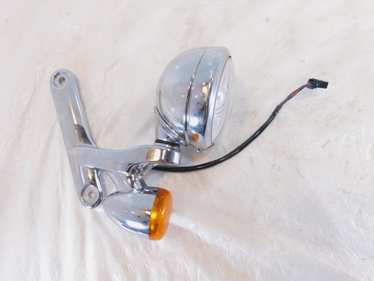 Harley FLHX Street Glide Right Chrome Auxiliary Spot Lamp w/ Turn Signal Housing - C3 Cycle