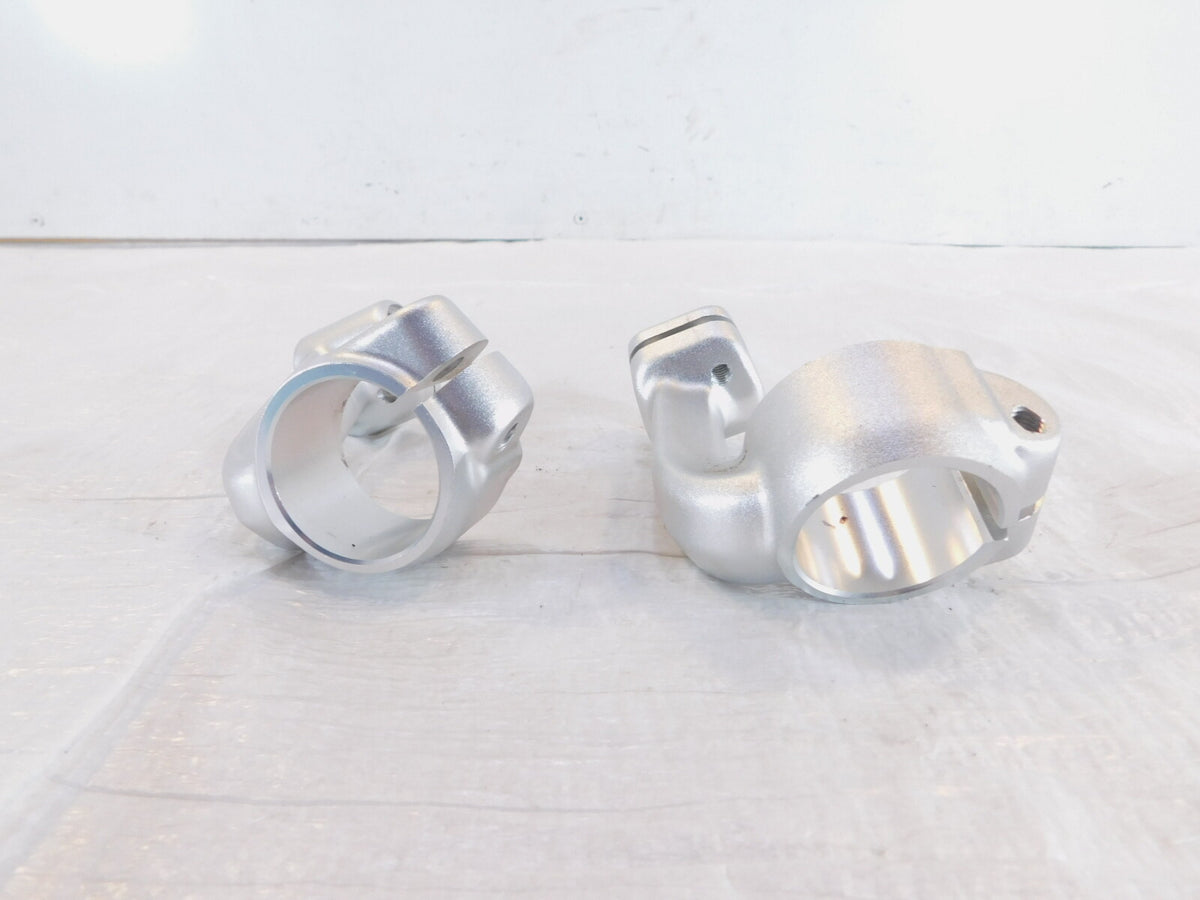Royal Enfield Continental GT 650 Silver Front Left/Right Handlebar Riser Clamps - C3 Cycle