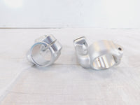 Royal Enfield Continental GT 650 Silver Front Left/Right Handlebar Riser Clamps - C3 Cycle