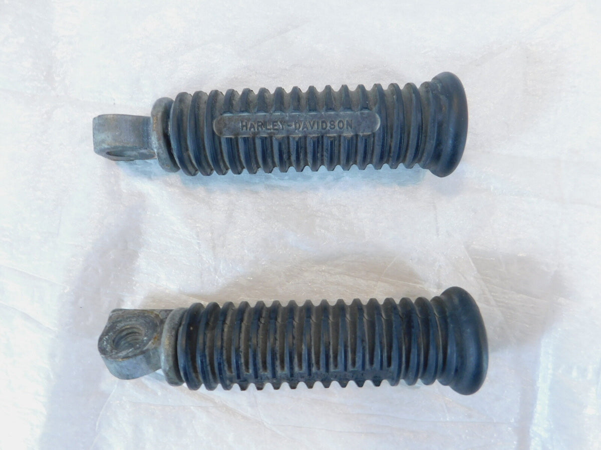 Harley Touring FXR Dyna Sportster & Softail Black Rubber Footpegs Footrests - C3 Cycle