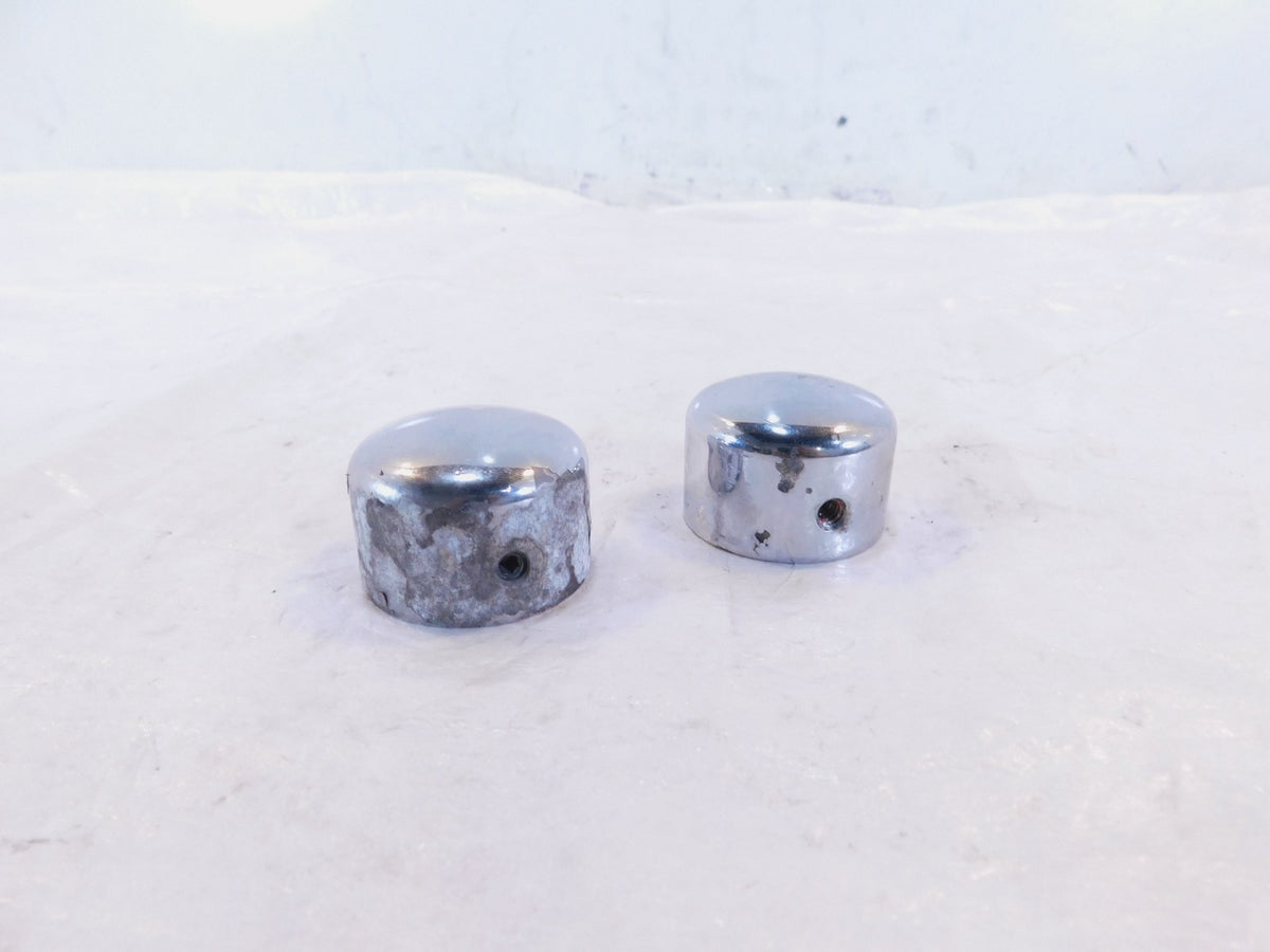2 Harley Electra Glide V-Rod Softail Dyna Sportster Chrome Front Axle Nut Covers - C3 Cycle