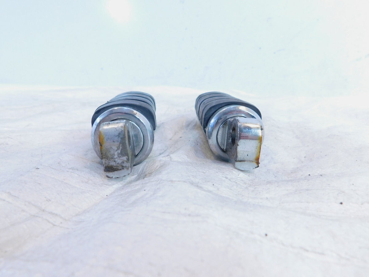 Harley Touring Dyna Sportster & Softail ISO Chrome & Rubber Footpeg Footrests - C3 Cycle