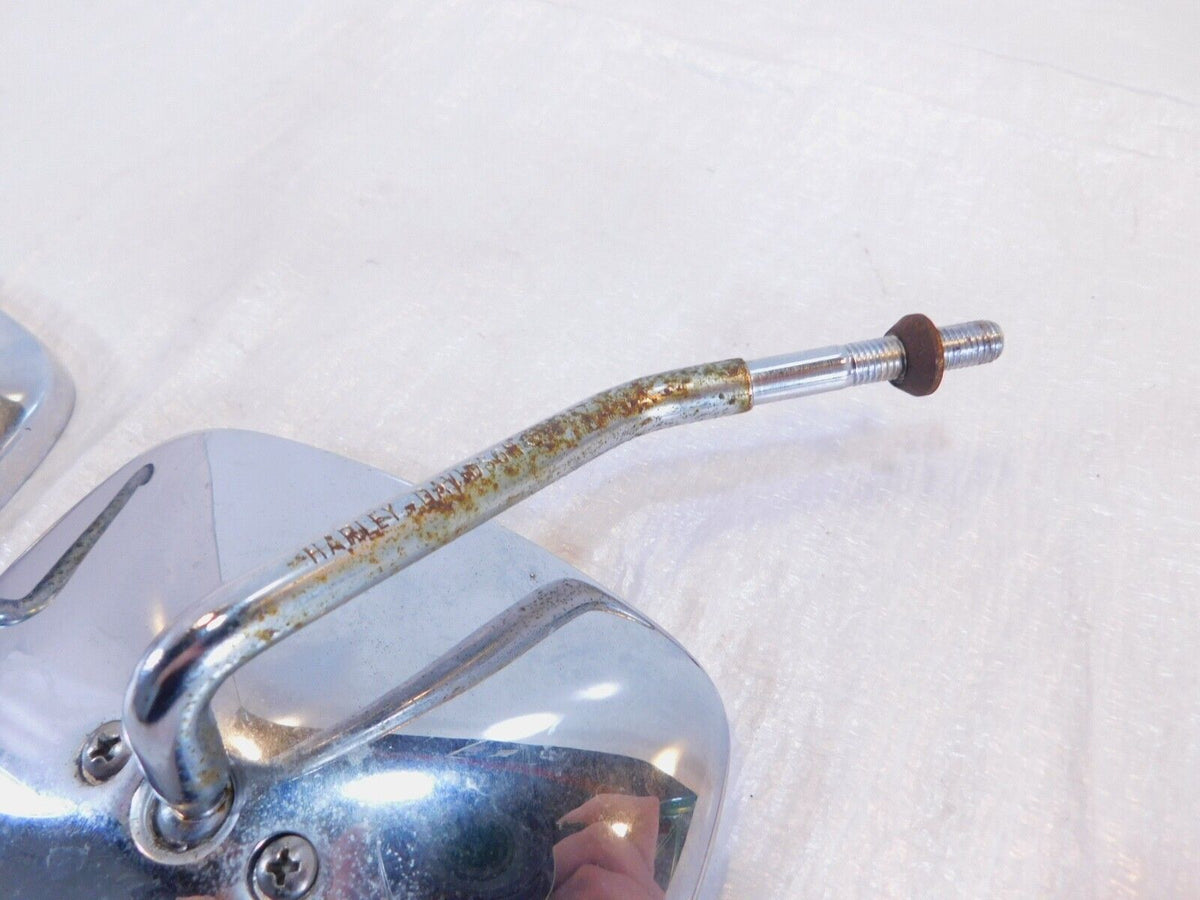 Harley Davidson FXR Softail Dyna & Sportster Right Left Square Rear View Mirrors - C3 Cycle