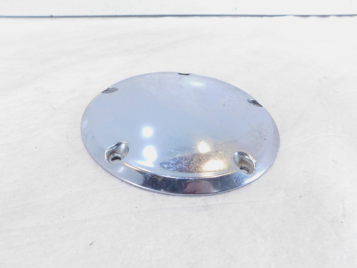 Harley Davidson Twin Cam Dyna Softail Left Engine Chrome Derby Clutch Cover - C3 Cycle