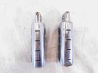Pair Harley Touring Dyna Sportster & Softail Chrome & Rubber Footpeg Footrests - C3 Cycle