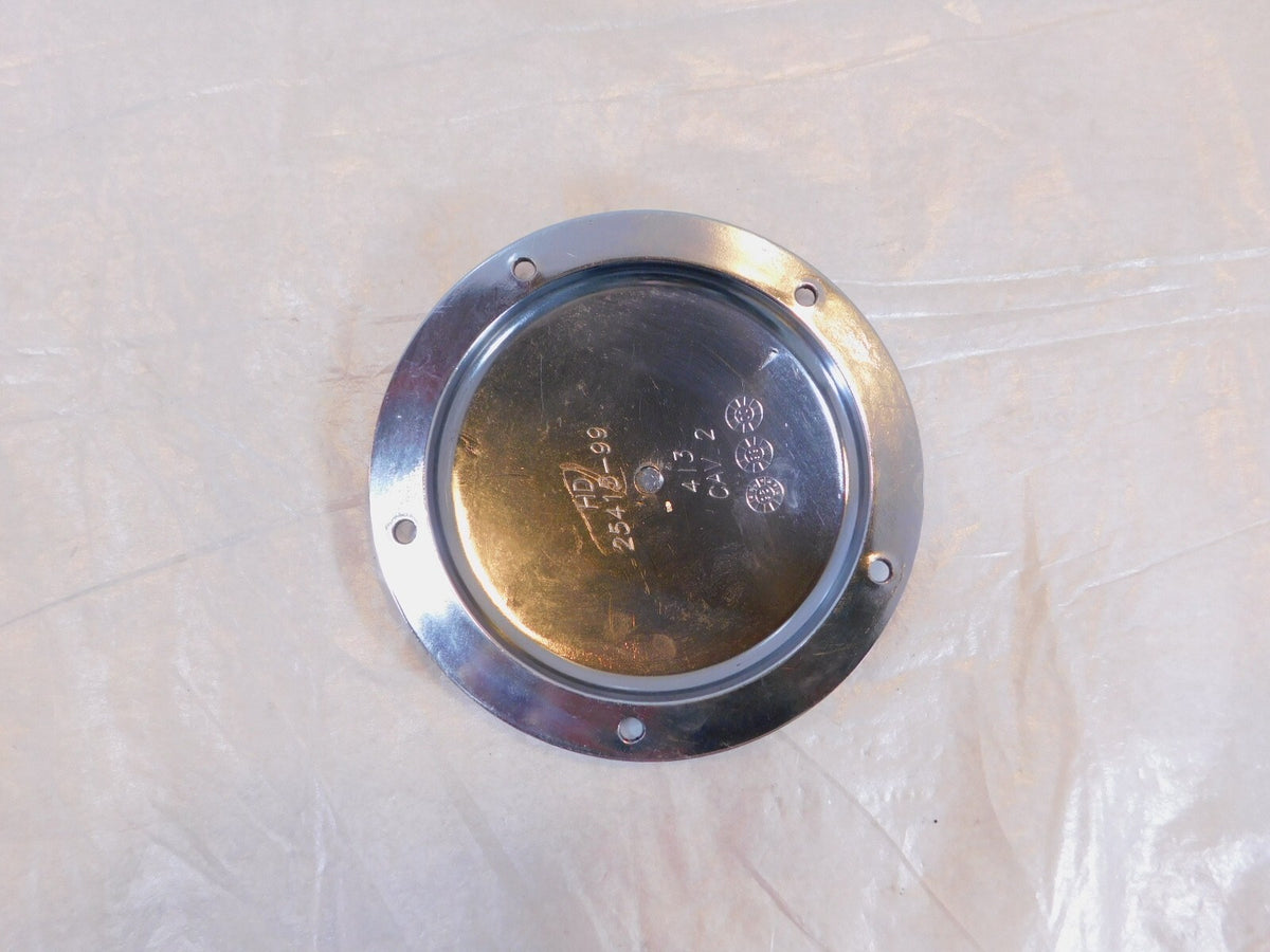 Harley Davidson Twin Cam Dyna Softail Left Engine Chrome Derby Clutch Cover - C3 Cycle