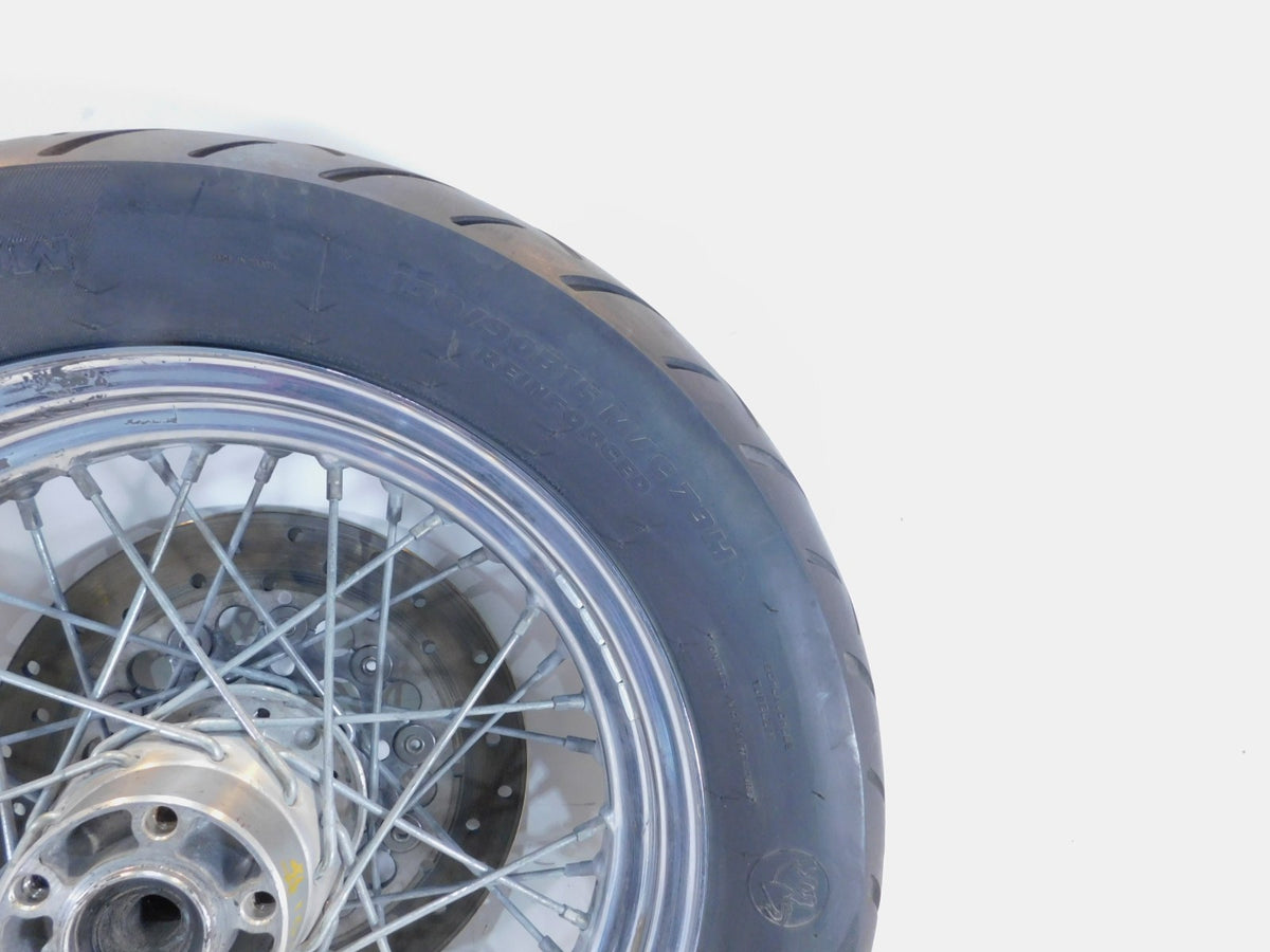 Harley Davidson Dyna Softail & Sportster 883 & 1200 Spoked Rear Wheel Rim & Tire - C3 Cycle
