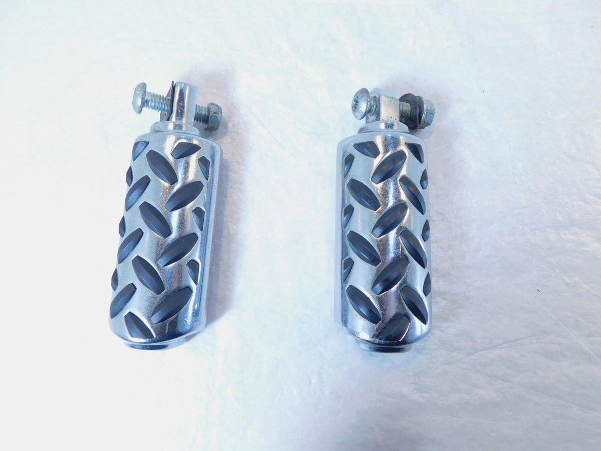 Harley Touring FXR Dyna Sportster & Softail Black & Chrome Footpegs Footrests - C3 Cycle