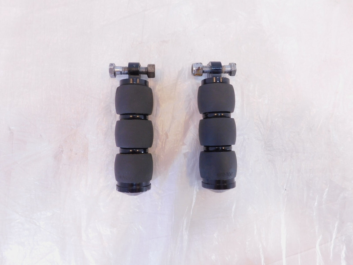 Pair Harley Touring FXR Dyna Sportster & Softail Black ISO Peg Footpeg Footrests - C3 Cycle