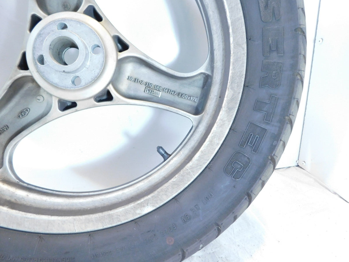 1984-1996 BMW K75 K75C K75S K75RT K100 Silver Cast Rear Wheel Rim & Tire - 3x17" - C3 Cycle