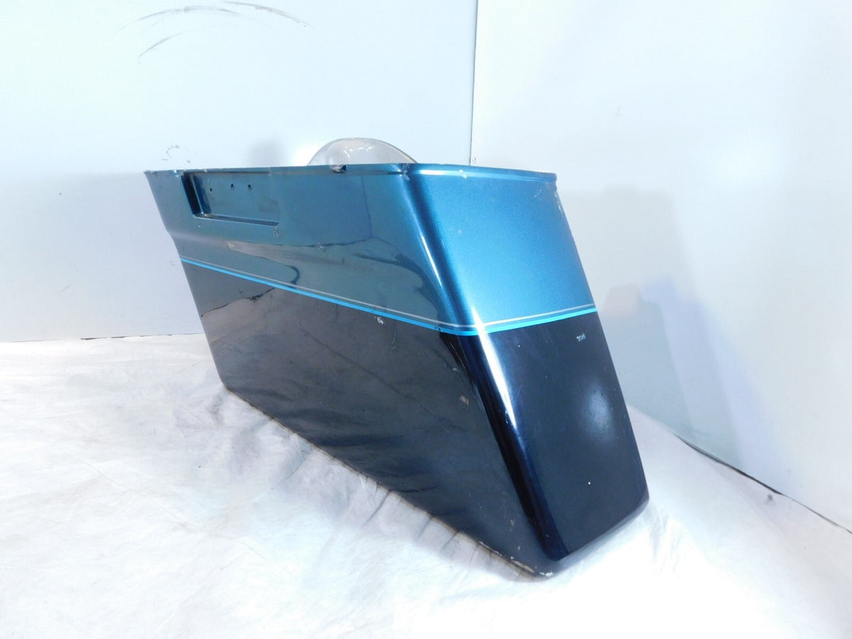 Harley Davidson Road King Street Electra Glide Blue Black Left Saddlebag Bottom - C3 Cycle