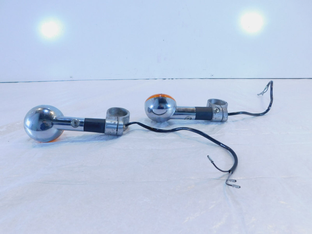 1986-2003 Suzuki Savage 650 LS650 Front Indicator Turn Signal Lights & Mounts - C3 Cycle
