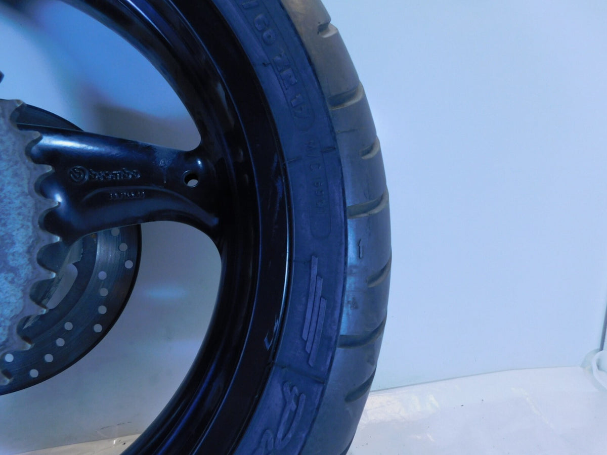 2002 & 2003 Ducati Monster 620 750 & 800 Black Rear Wheel Rim & Tire - Straight - C3 Cycle