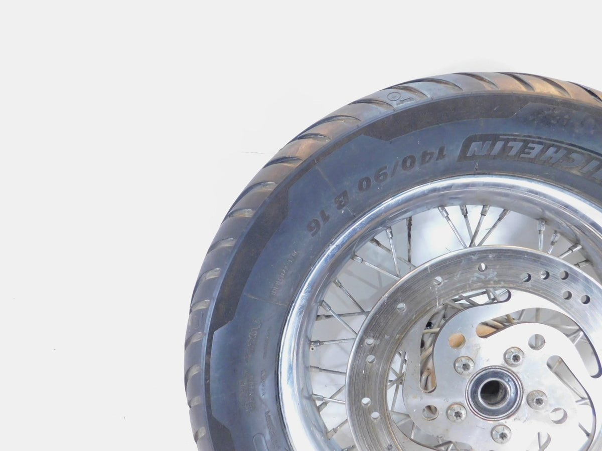 Harley Davidson Sportster 883 & 1200 Laced Rear Chrome Wheel Rim Tire & Rotor - C3 Cycle