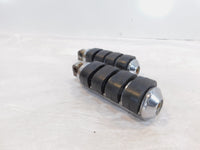 Pair Harley Touring Dyna Sportster & Softail Chrome & Rubber Footpeg Footrests - C3 Cycle