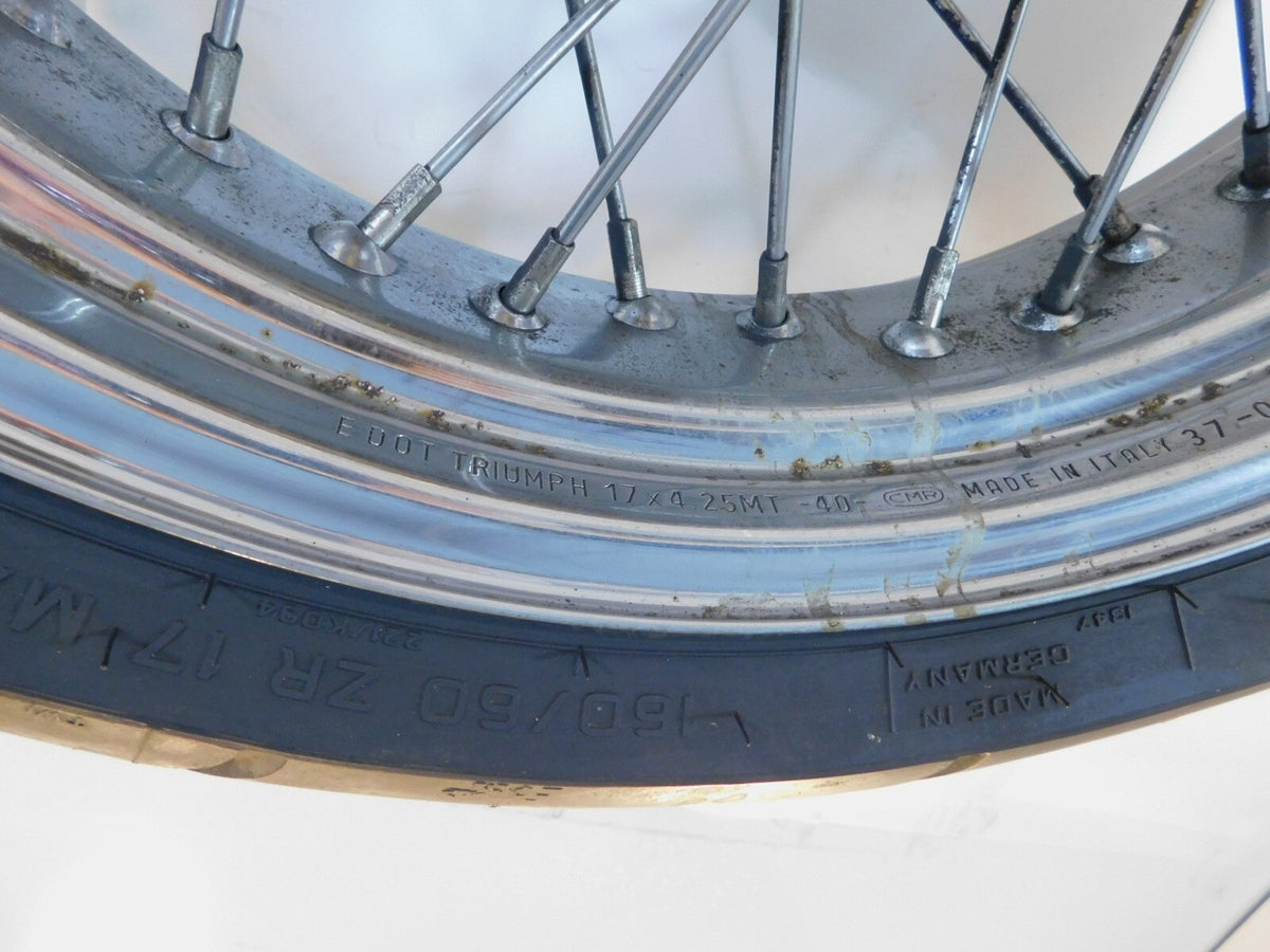 1998-2003 Triumph Thunderbird Sport Chrome Spoked Rear Wheel Rim & Tire