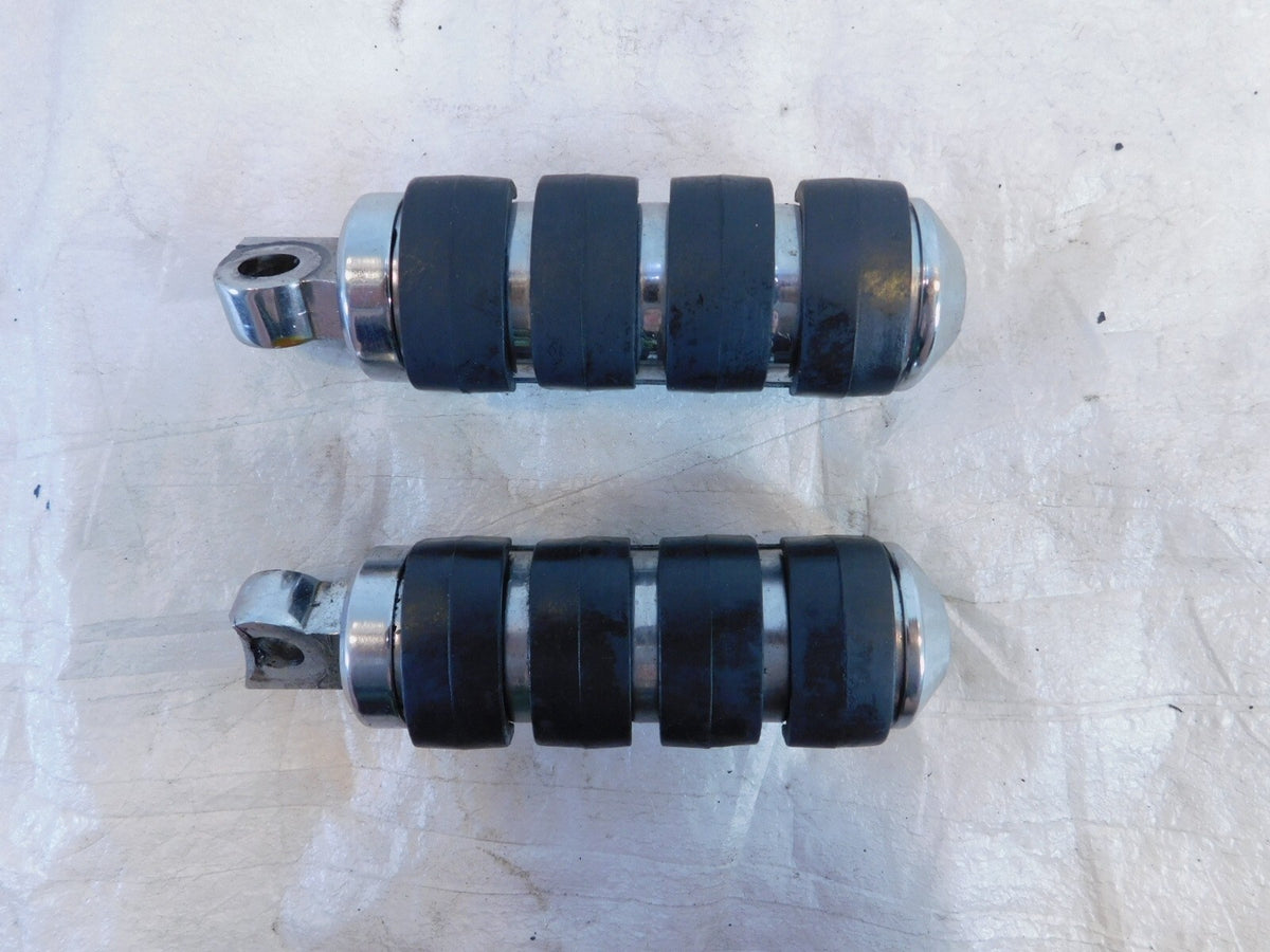 Harley Touring Dyna Sportster & Softail ISO Chrome & Rubber Footpeg Footrests - C3 Cycle