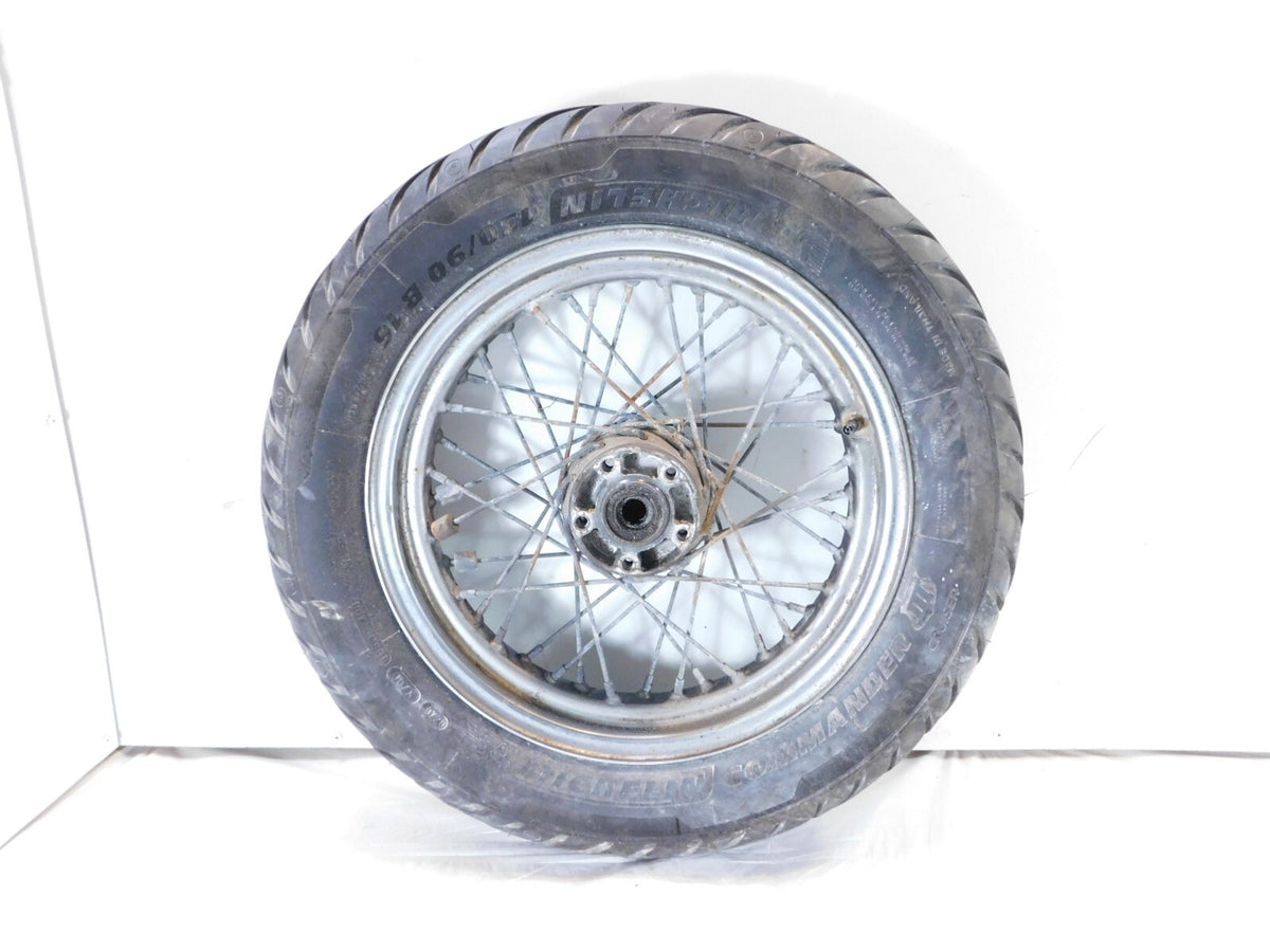 Harley Dyna Softail Sportster 883 1200 Chrome Laced Rear Wheel Rim & Tire -Rust - C3 Cycle