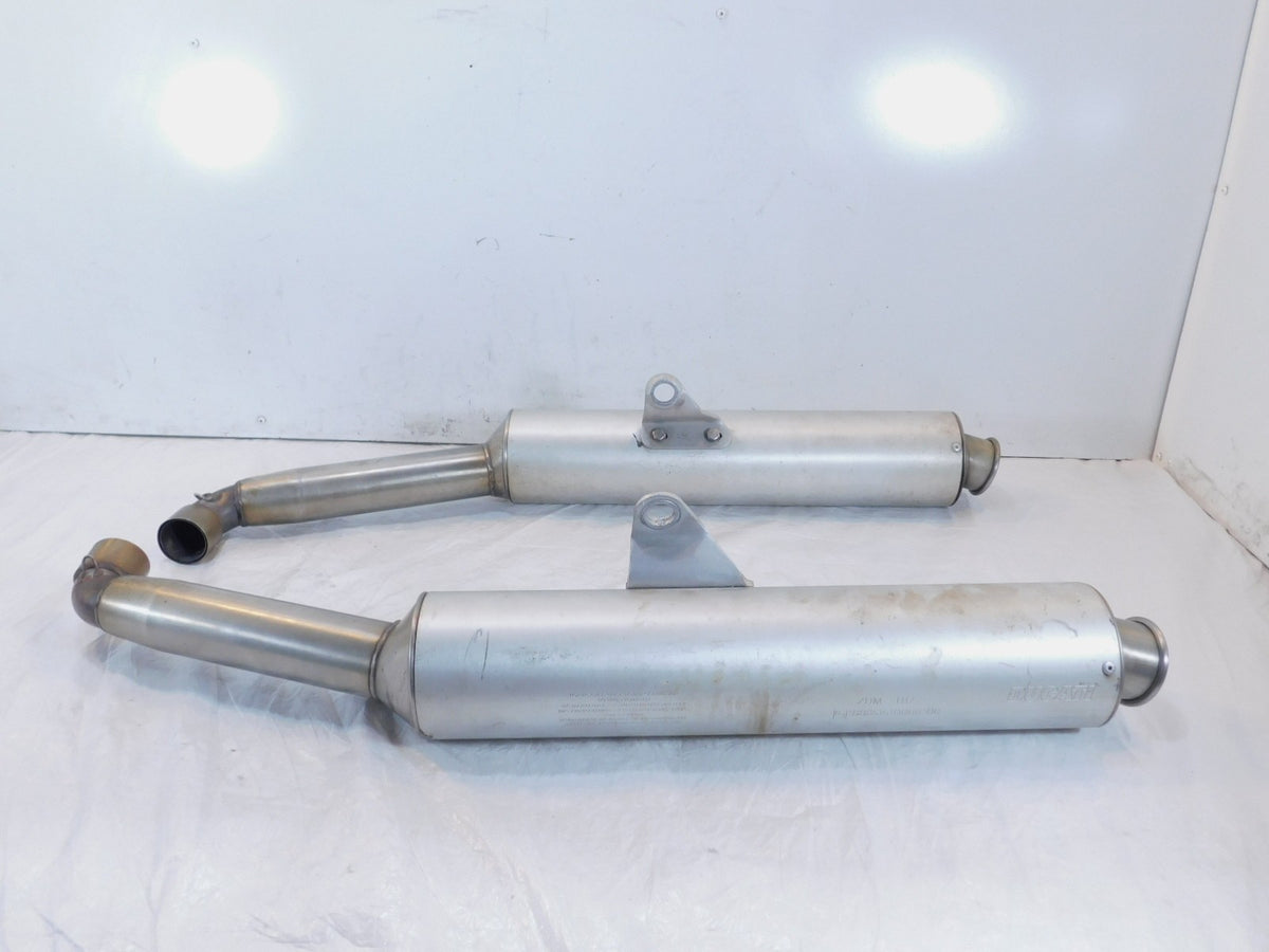 Pair Ducati Sport Touring ST4 Silver Rear Left/Right Exhaust System Mufflers - C3 Cycle