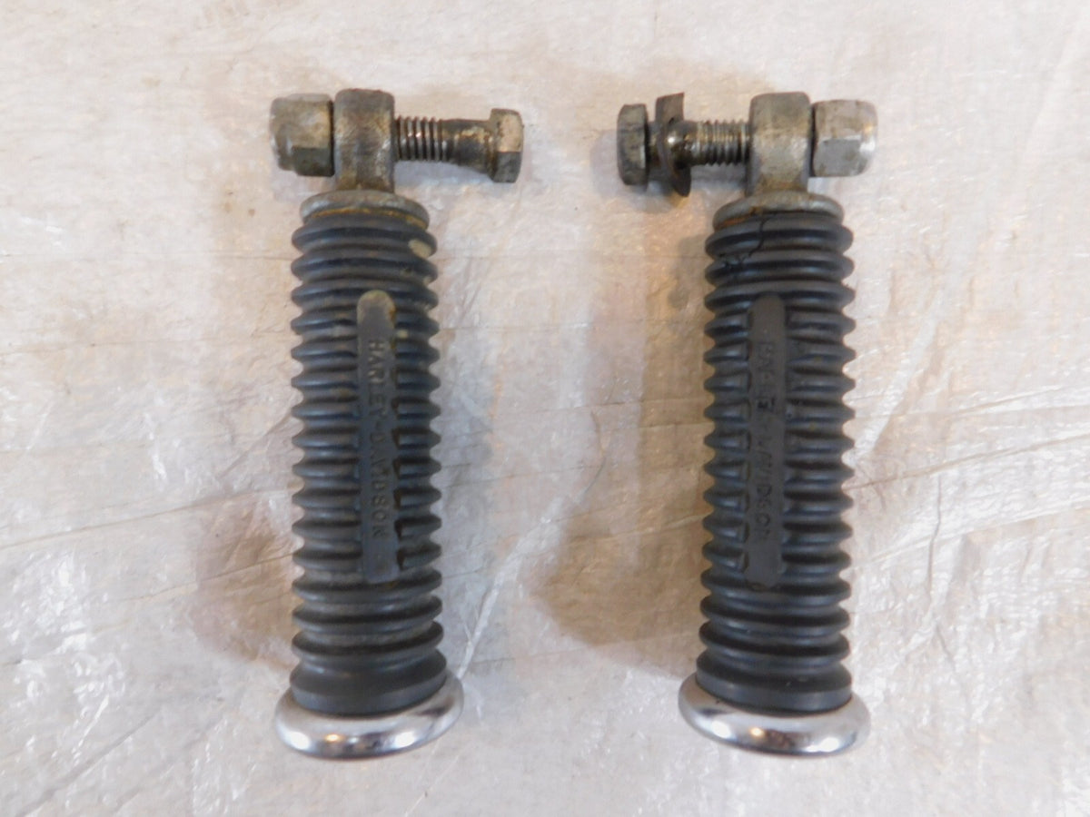 Harley Davidson FXR Dyna Sportster & Softail Black Rubber Footpegs Footrests - C3 Cycle