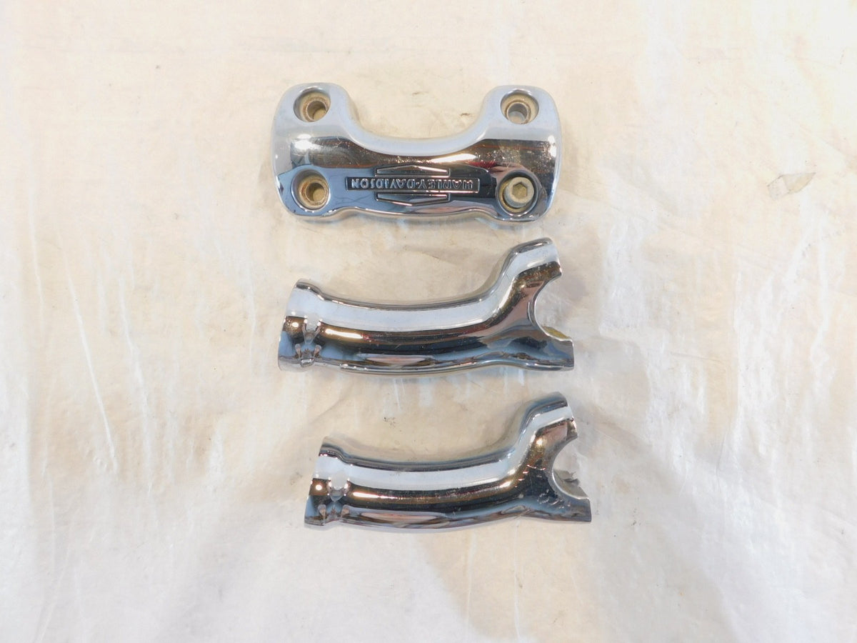 2005-2012 Harley Davidson Softail FLSTN Deluxe Chrome Handlebar Riser Brackets - C3 Cycle