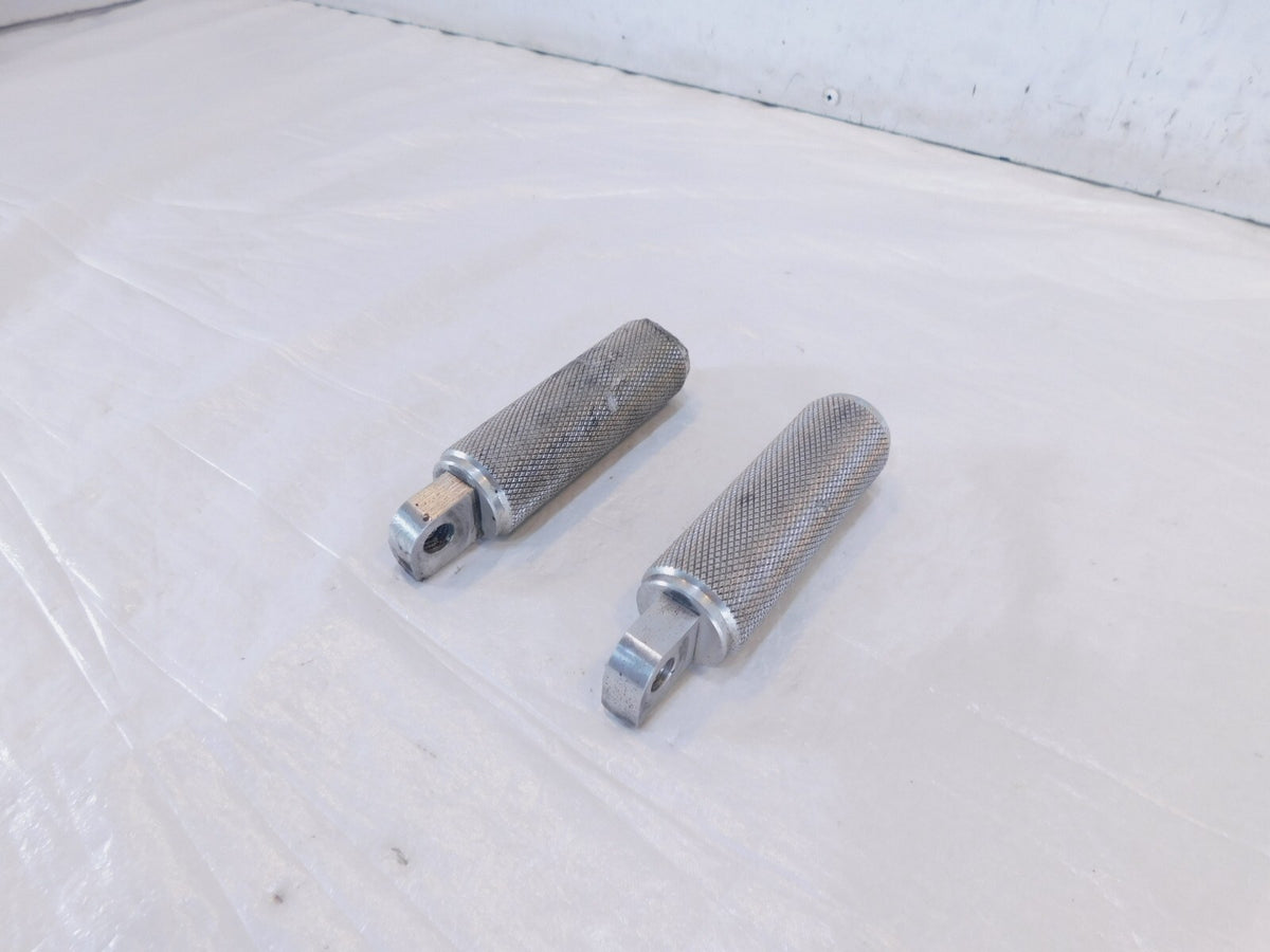Harley Touring FXR Dyna Sportster & Softail Silver Knurled Footpegs Footrests - C3 Cycle