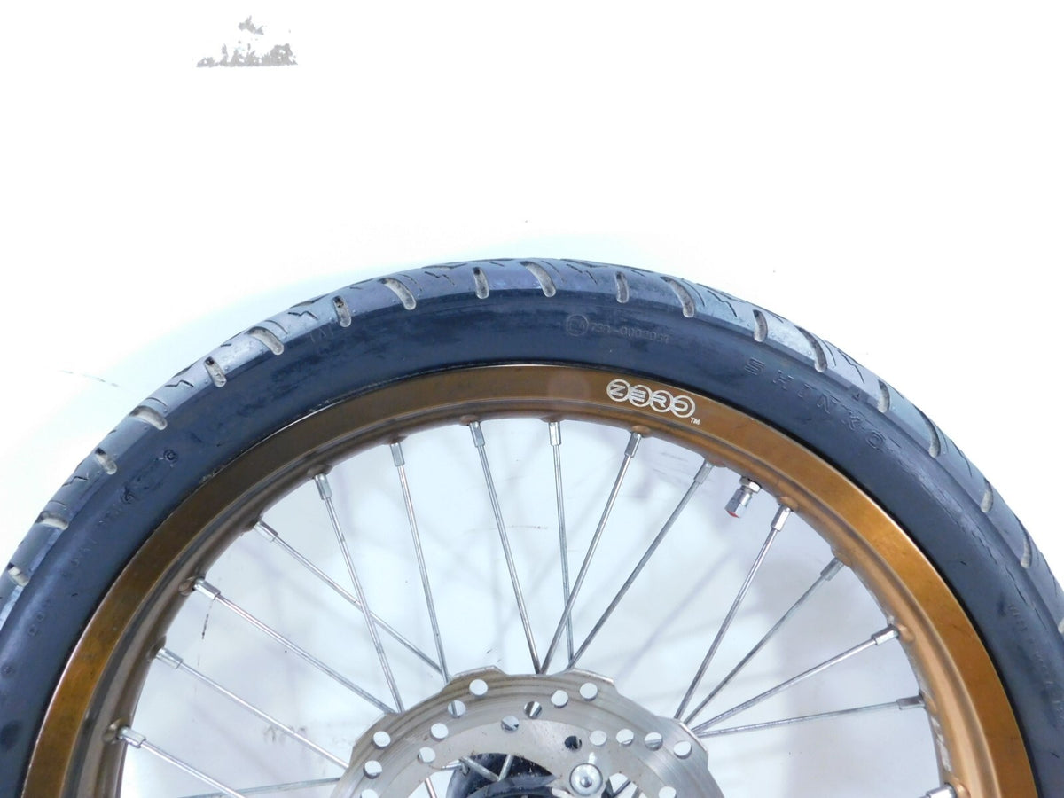 2012 Zero Motorcycle XU Spoked Laced Wire Front Wheel Rim w/ Tire & Brake Rotor - C3 Cycle