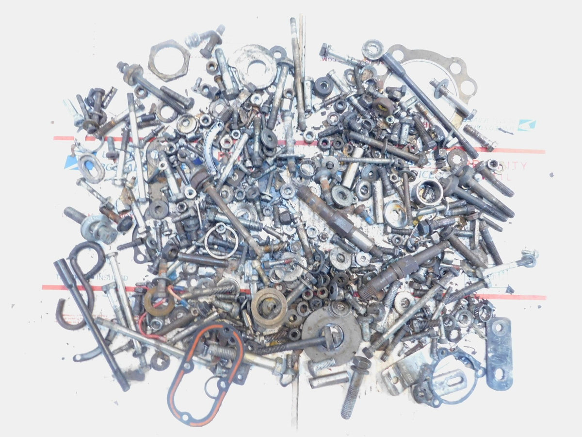 1985 85 Harley Davidson FX FXWG Wide Glide Nuts Bolt & Brackets Parts Box Lot - C3 Cycle
