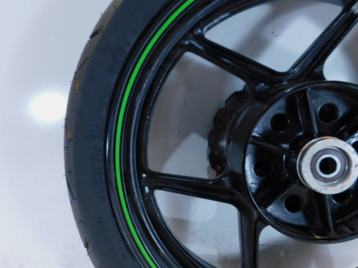 2008 2009 2010 Kawasaki Ninja 250R EX250 Black/Green Rear Wheel Rim 17x3.5 -Bent
