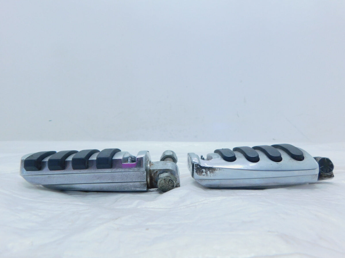 Harley Touring Dyna Sportster & Softail Large Chrome & Rubber Footpegs Footrests - C3 Cycle