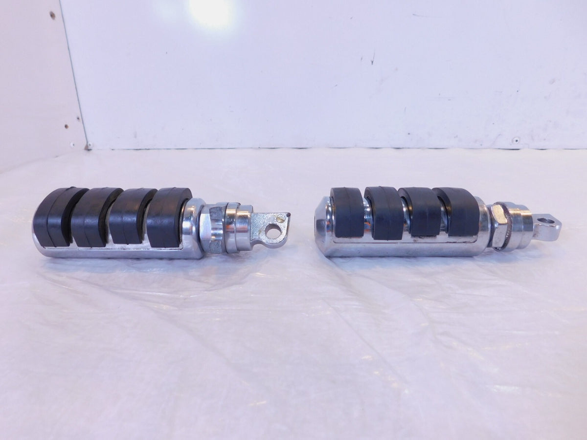 Harley Touring FXR Dyna Sportster & Softail Chrome & Rubber Footpegs Footrests - C3 Cycle
